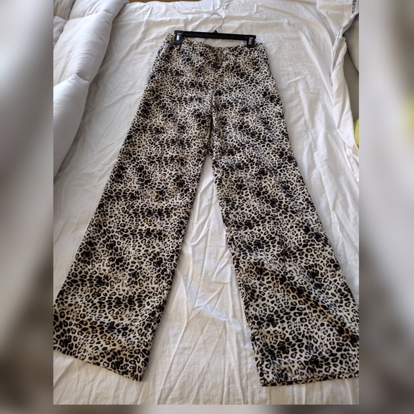 Vince Camuto high waist wide leg pants leopard print - Size 4 - Picture 6 of 8